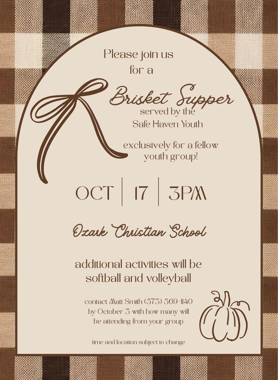 Youth Group Brisket Supper