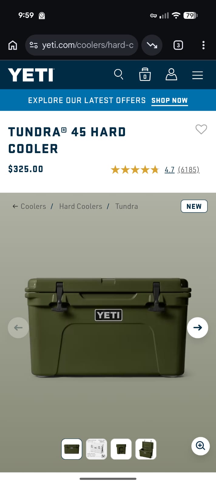 Yeti 45qt Hard Cooler
