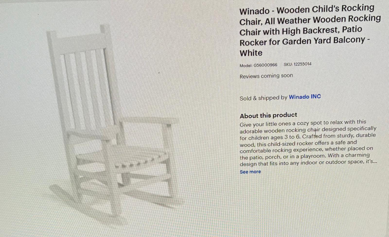 Wood Childs Rocking Chair